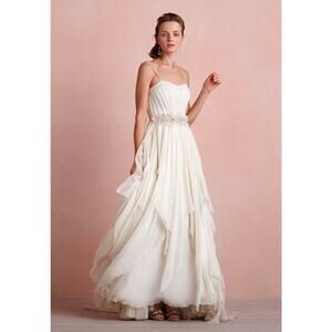 Catherine Deane Goddess Silk Gown Size 4 – Ivory Layered Chiffon Wedding Dress